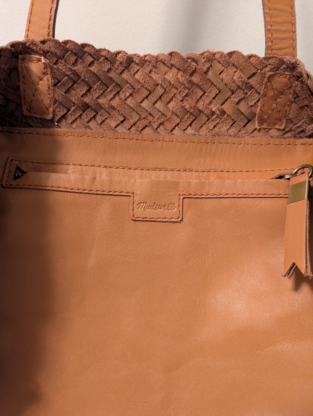 Madewell Medium Transport Tote Woven Leather - Brown - Picture 5 of 6